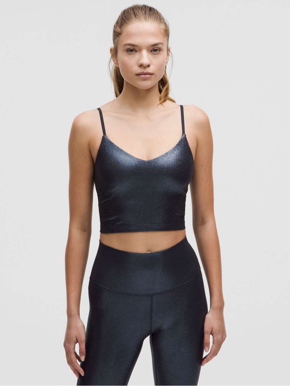 NWT lululemon athletica Shimmery Navy Cropped V-Neck Tank